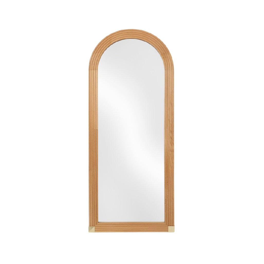 Elegant Arched Wooden Mirror with Minimalist Design